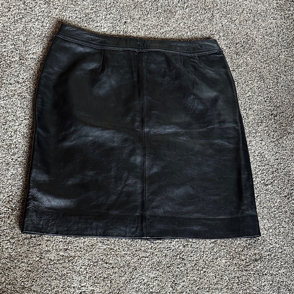 Jaclyn Smith Vintage Black Leather Mini Skirt